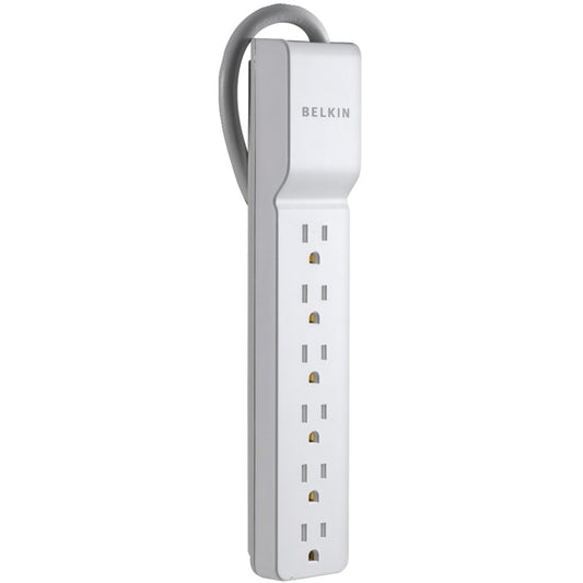 Belkin 6 Outlet Power Strip Surge Protector with 6ft Cord - 720 Joules - White