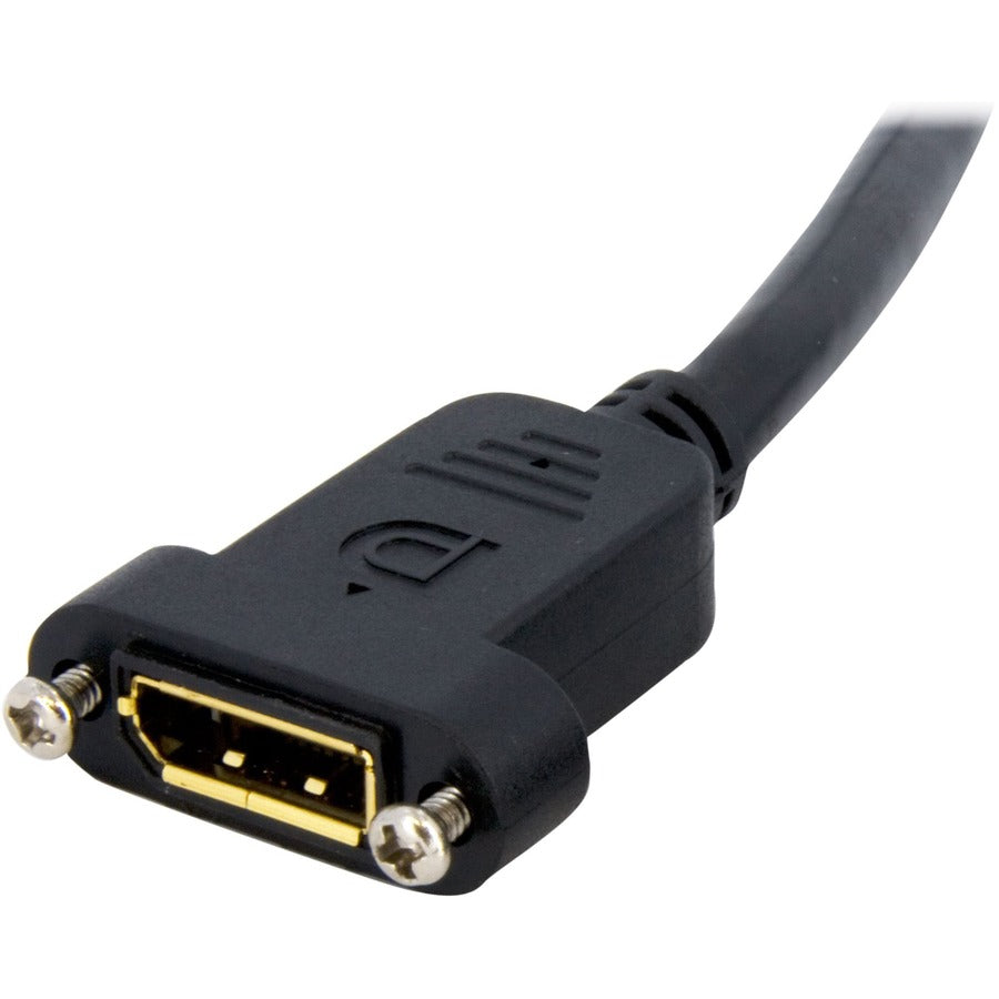 StarTech.com 3ft Panel Mount DisplayPort Cable (DPPNLFM3) – 4K Ultra HD, DisplayPort 1.2 Extension Cable with Locking Latch