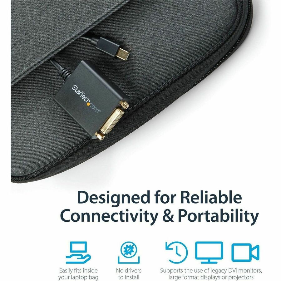 StarTech.com MDP2DVI Mini DisplayPort to DVI Adapter Cable for MacBook & Surface Devices