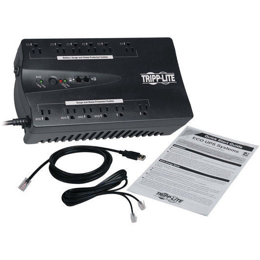 Eaton Tripp Lite ECO750UPSTAA 750VA Desktop UPS with Energy-Saving ECO Outlets and USB Port
