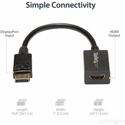 StarTech.com DisplayPort to HDMI Adapter DP2HDMI2 - 1080p Video Converter with Latching Connector