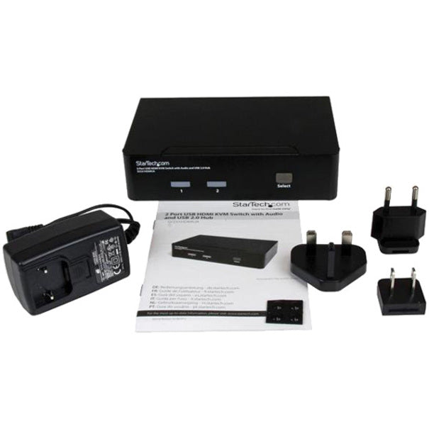 StarTech.com 2-Port USB HDMI KVM Switch with Audio and USB 2.0 Hub (SV231HDMIUA)