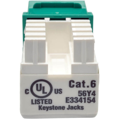Eaton Tripp Lite Series N238-001-GN Cat6/Cat5e 110 Style Punch Down Keystone Jack - Green, TAA