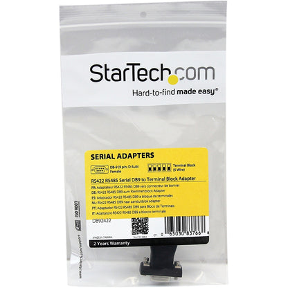 StarTech.com RS422 RS485 Serial DB-9 to Terminal Block Adapter - Model DB92422