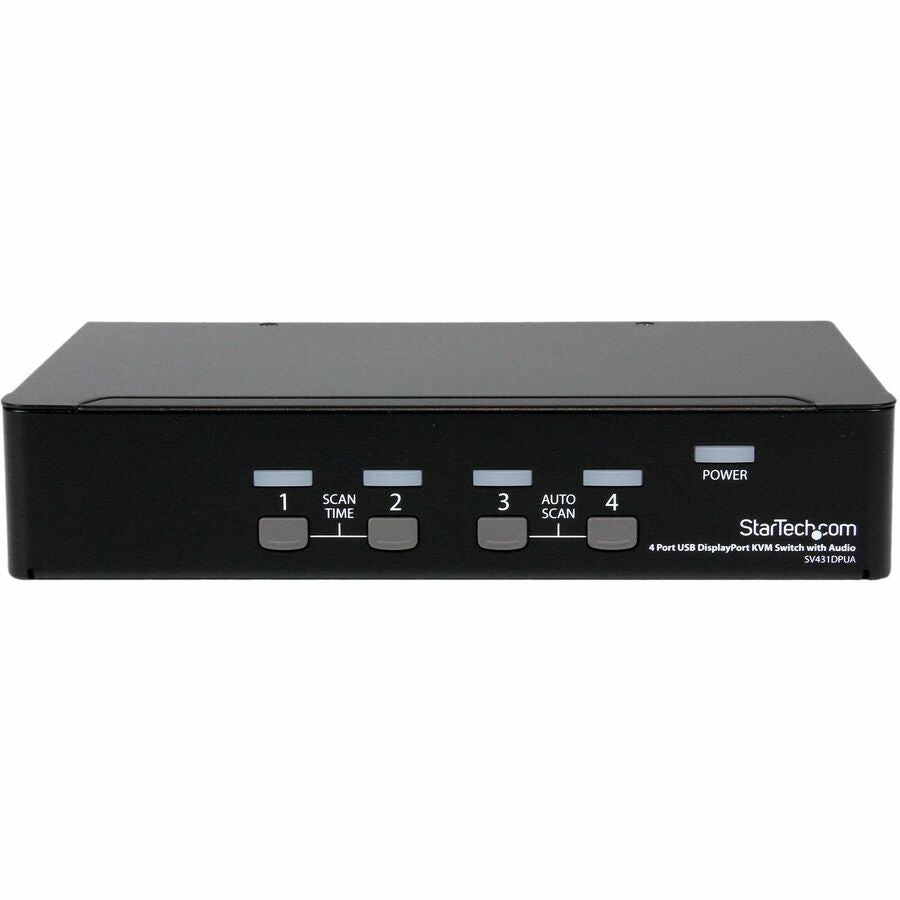 StarTech.com SV431DPUA 4 Port USB DisplayPort KVM Switch with Audio for Seamless Multi-Computer Control