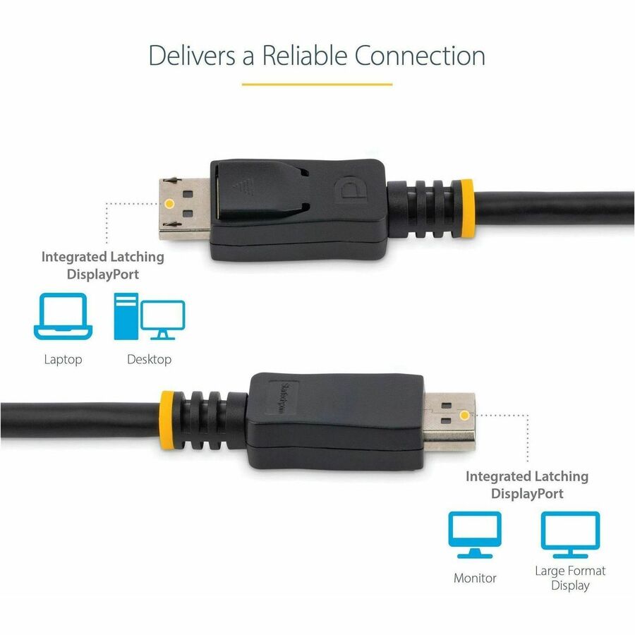 StarTech.com 3 ft DisplayPort 1.2 Cable - 4K UHD, Latching Male to Male, VESA Certified