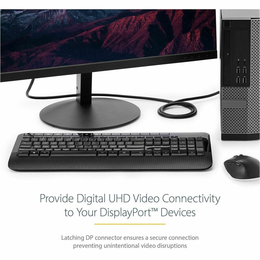 StarTech.com 3 ft DisplayPort 1.2 Cable - 4K UHD, Latching Male to Male, VESA Certified