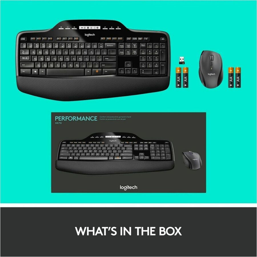 Logitech MK710 Wireless Keyboard and Mouse Combo for Windows – 2.4 GHz RF Connectivity with Long Battery Life