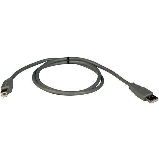 Eaton Tripp Lite Series USB 2.0 A to B Cable (M/M), 3 ft – High-Speed Data Transfer Cable with Gold-Plated Contacts and Strain Relief