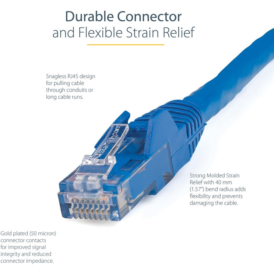 StarTech.com 5ft Cat6 Ethernet Patch Cable - Blue, Snagless RJ45, 10 Gbps, 100W PoE Support