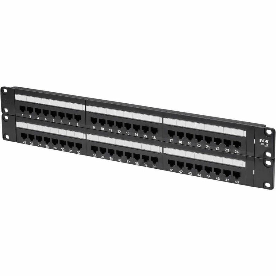 Eaton Tripp Lite Series 48-Port Cat6 Patch Panel - 2U Rack-Mountable Ethernet Network Panel