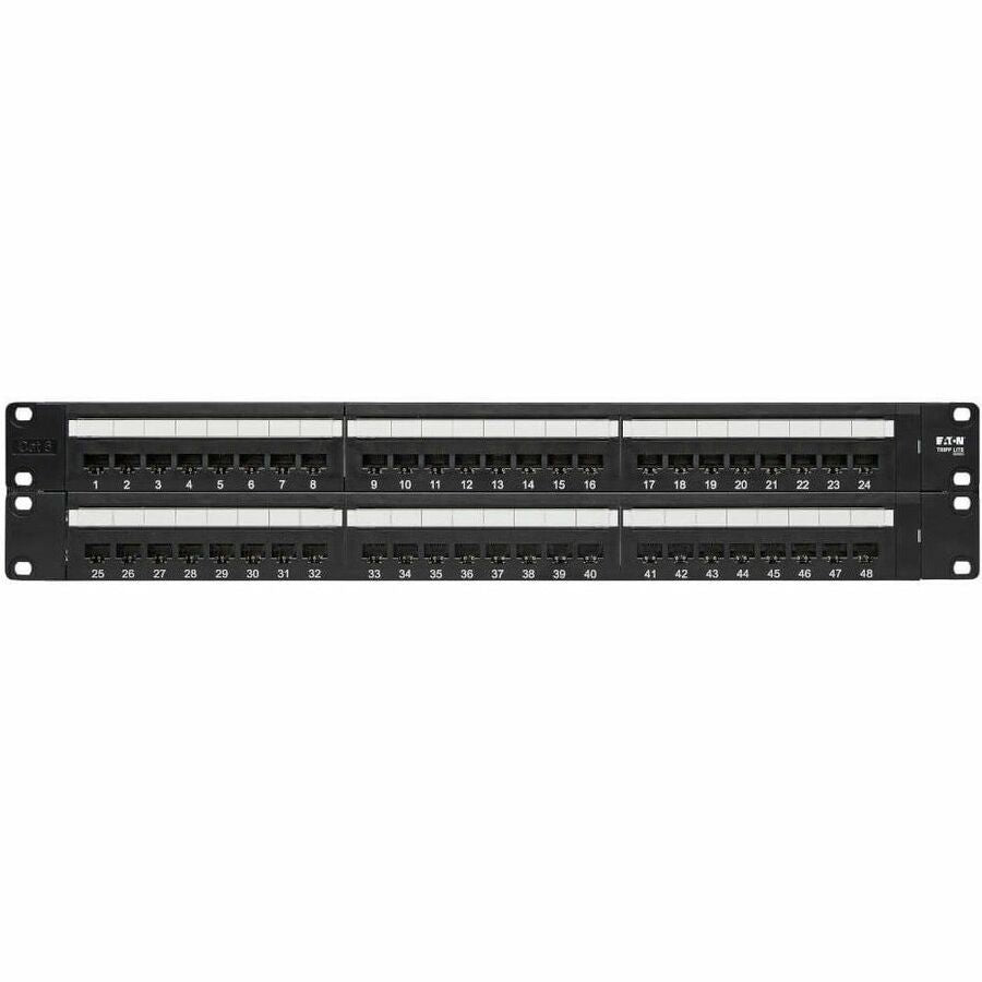 Eaton Tripp Lite Series 48-Port Cat6 Patch Panel - 2U Rack-Mountable Ethernet Network Panel