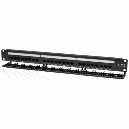 Eaton Tripp Lite Series 24-Port 1U Rack-Mount Cat6/Cat5 110 Patch Panel, 568B, RJ45 Ethernet, TAA
