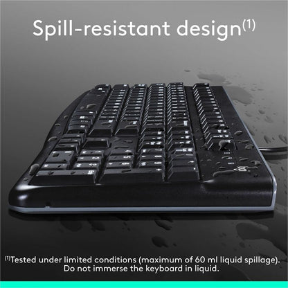 Logitech K120 Plug-and-Play USB Keyboard with Spill-Resistant Design and Full-Size Layout