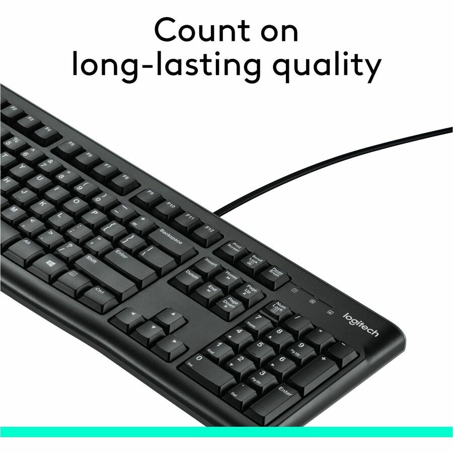 Logitech K120 Plug-and-Play USB Keyboard with Spill-Resistant Design and Full-Size Layout