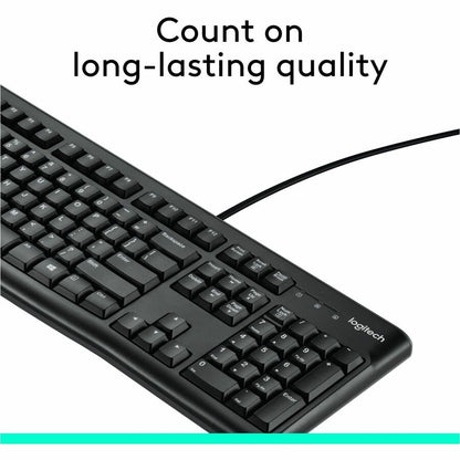 Logitech K120 Plug-and-Play USB Keyboard with Spill-Resistant Design and Full-Size Layout