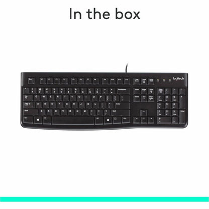 Logitech K120 Plug-and-Play USB Keyboard with Spill-Resistant Design and Full-Size Layout