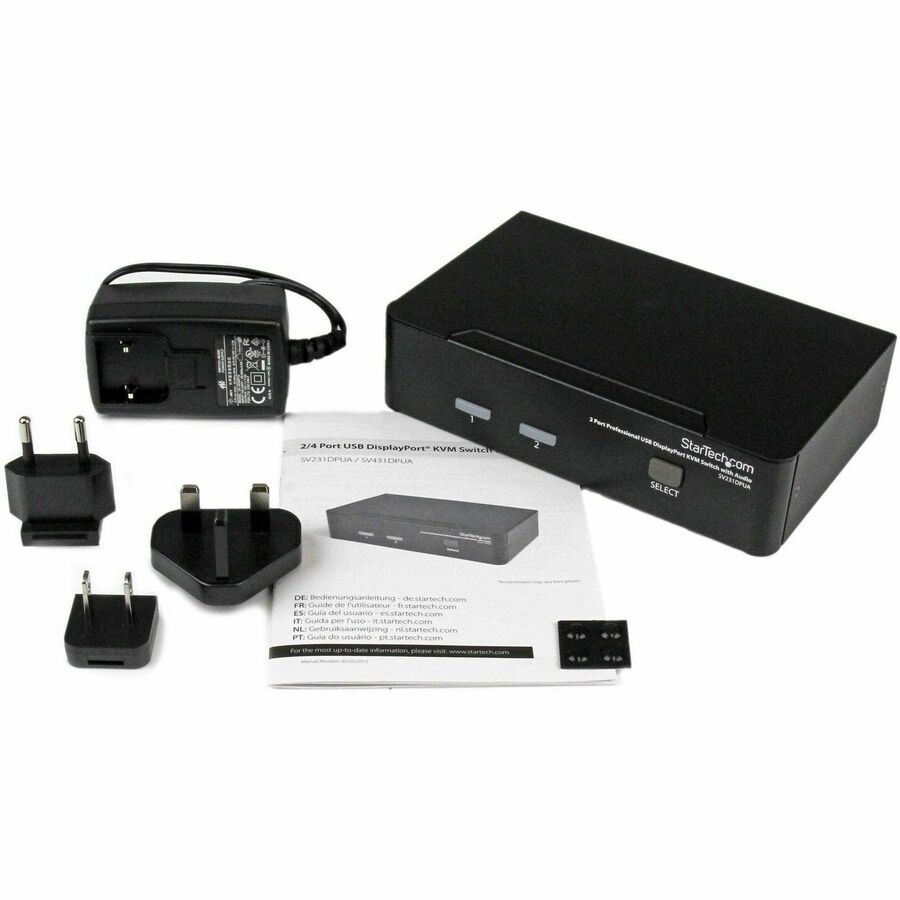 StarTech.com SV231DPUA 2-Port USB DisplayPort KVM Switch with Audio and Digital Audio Support