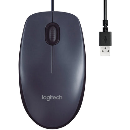Logitech B100 Optical USB Mouse – Ambidextrous Design with 800 DPI Precision and Darkfield Laser Tracking