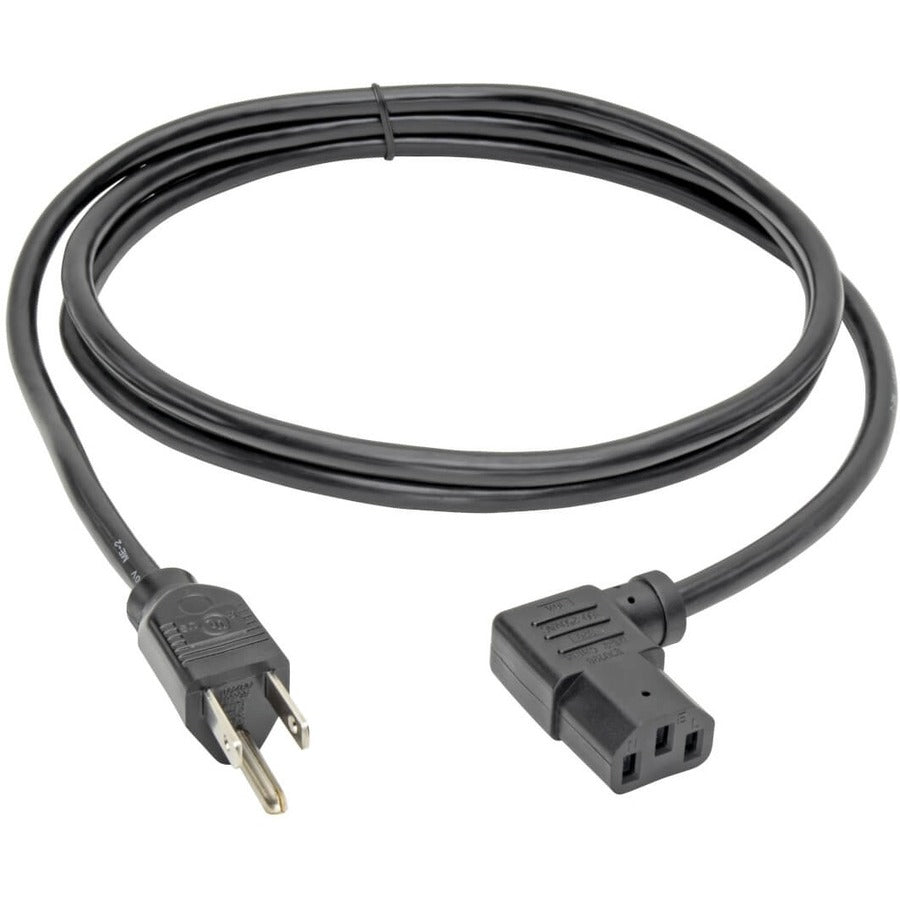 Eaton Tripp Lite Series 6 ft. NEMA 5-15P to IEC-320-C13 Computer Power Cord with Left Angle Plug