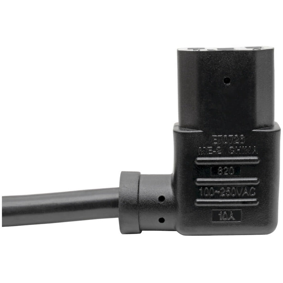 Eaton Tripp Lite Series 6 ft. NEMA 5-15P to IEC-320-C13 Computer Power Cord with Left Angle Plug