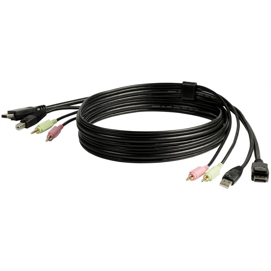 StarTech.com 6 ft 4-in-1 USB DisplayPort KVM Switch Cable with Audio & Microphone