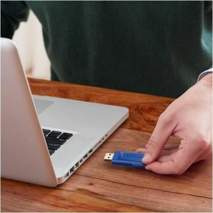 Verbatim 16GB USB Flash Drive - Blue with Retractable Connector and 5-Year Warranty