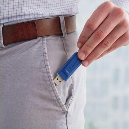 Verbatim America LLC 97088 8GB Classic USB Flash Drive - Blue, Retractable Capless Design