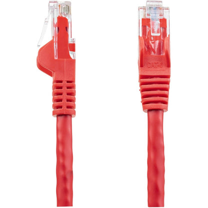 StarTech.com 10 ft Red Cat6 Ethernet Patch Cable – Snagless Gigabit Network Cord with PoE Support