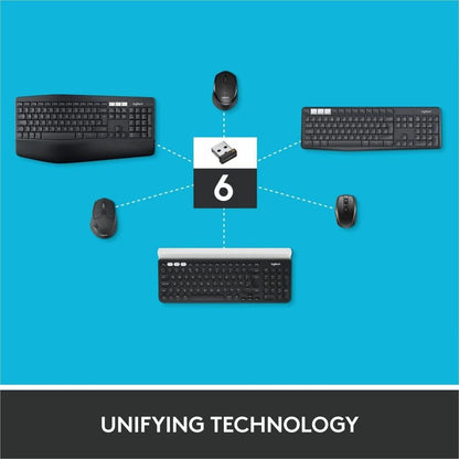 Logitech M510 Wireless Optical Mouse with 2.4 GHz USB Unifying Receiver, 7 Buttons, 1000 DPI - Black