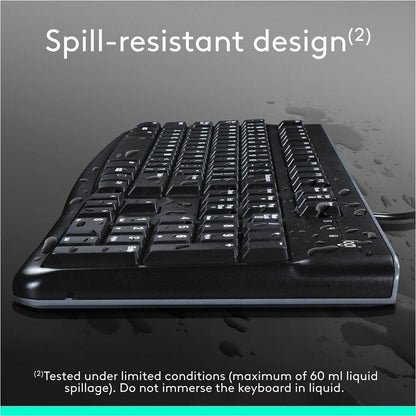 Logitech MK120 Wired Keyboard and Mouse Combo for Windows - Full-Size, Quiet Keys, Optical USB Mouse