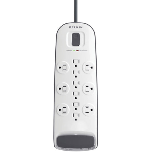 Belkin BV112230-08 12-Outlet Surge Protector with 8 ft Power Cord and Cable/Satellite Protection