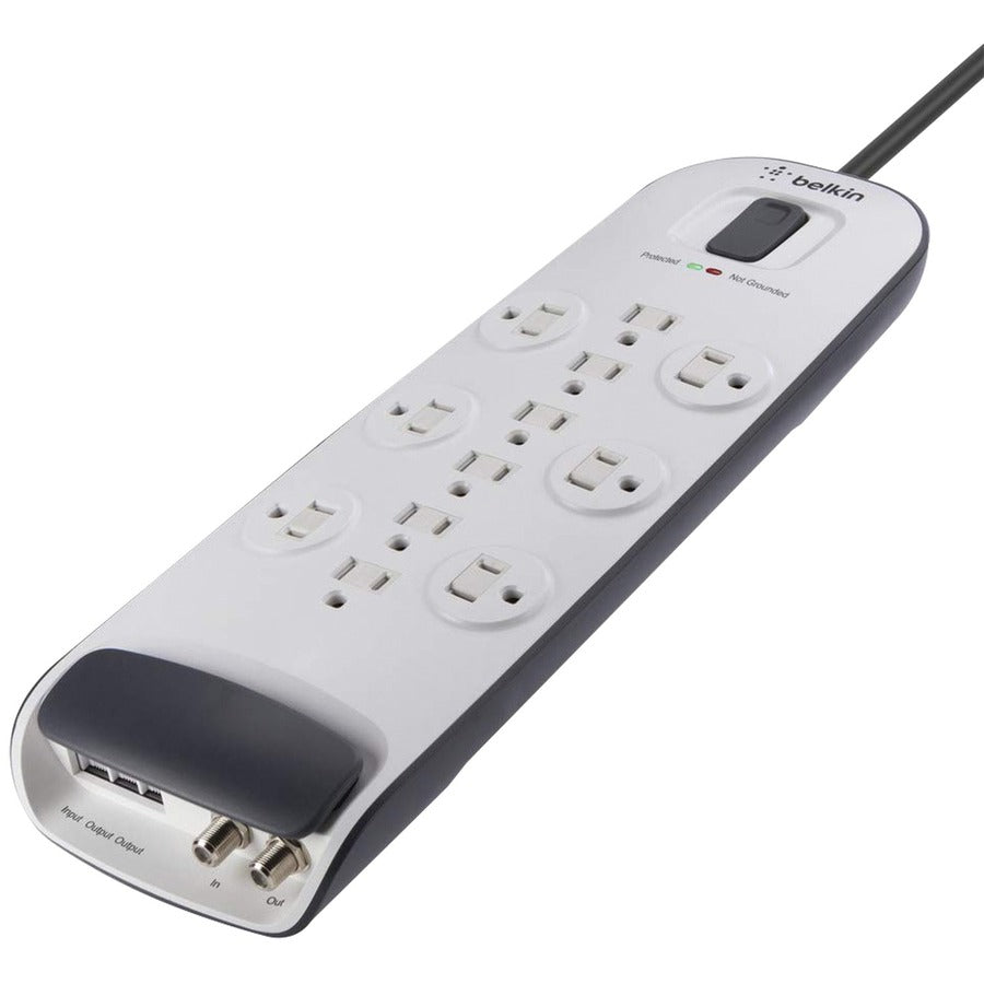 Belkin BV112230-08 12-Outlet Surge Protector with 8 ft Power Cord and Cable/Satellite Protection