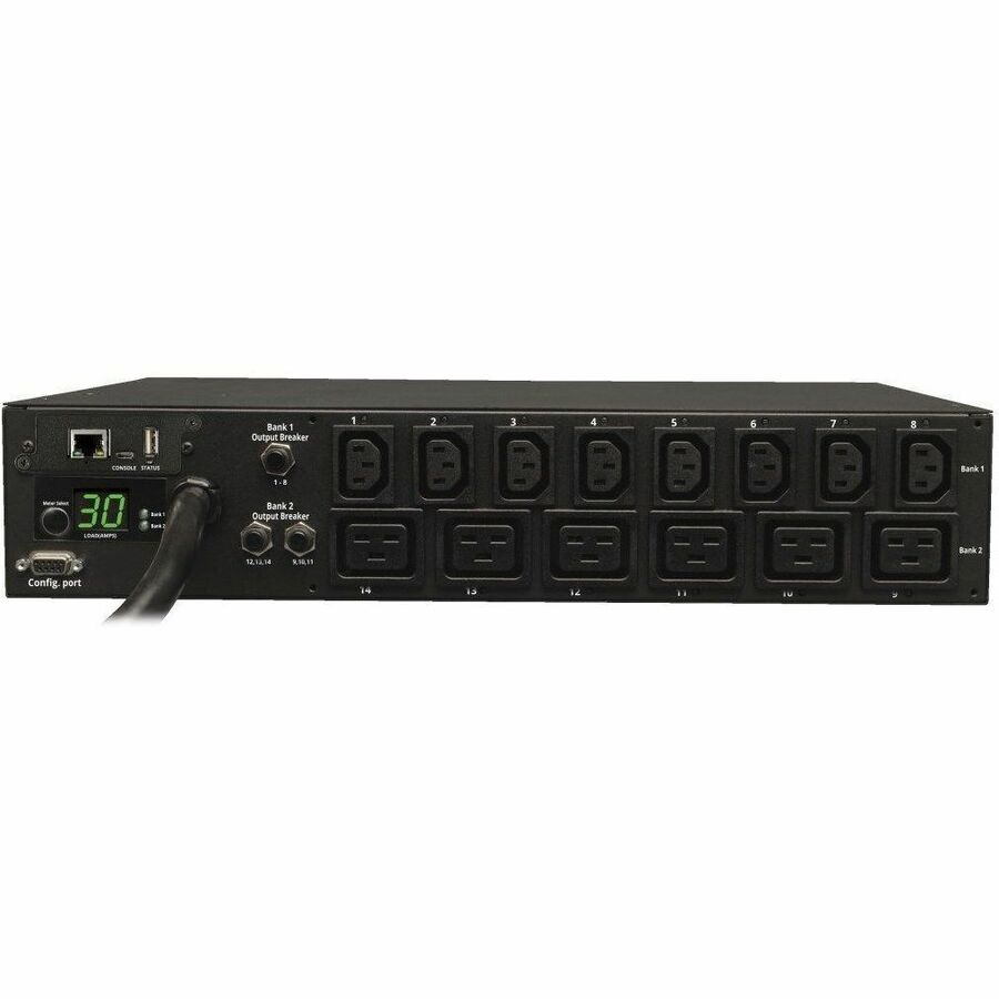 Eaton PDUMH30HV19NET 5.8kW Single-Phase Switched PDU with LX Platform Interface, 14 Outlets, 208-240V, 30A Rack-Mount