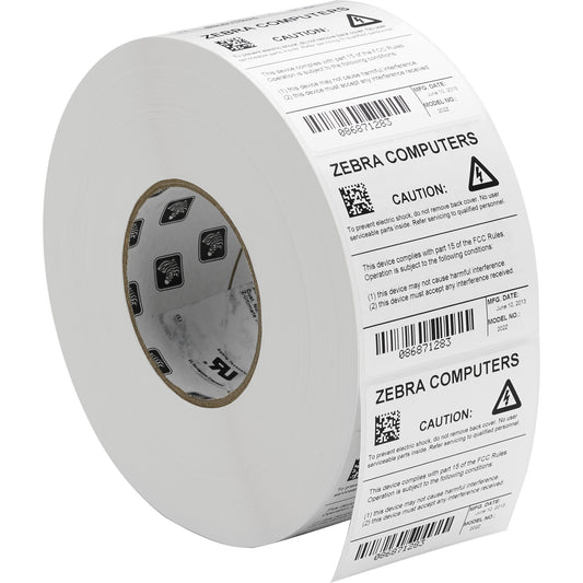 Zebra Z-Ultimate 3000T Polyester Labels – 2 x 1 inch Thermal Transfer, White, Pack of 4 Rolls