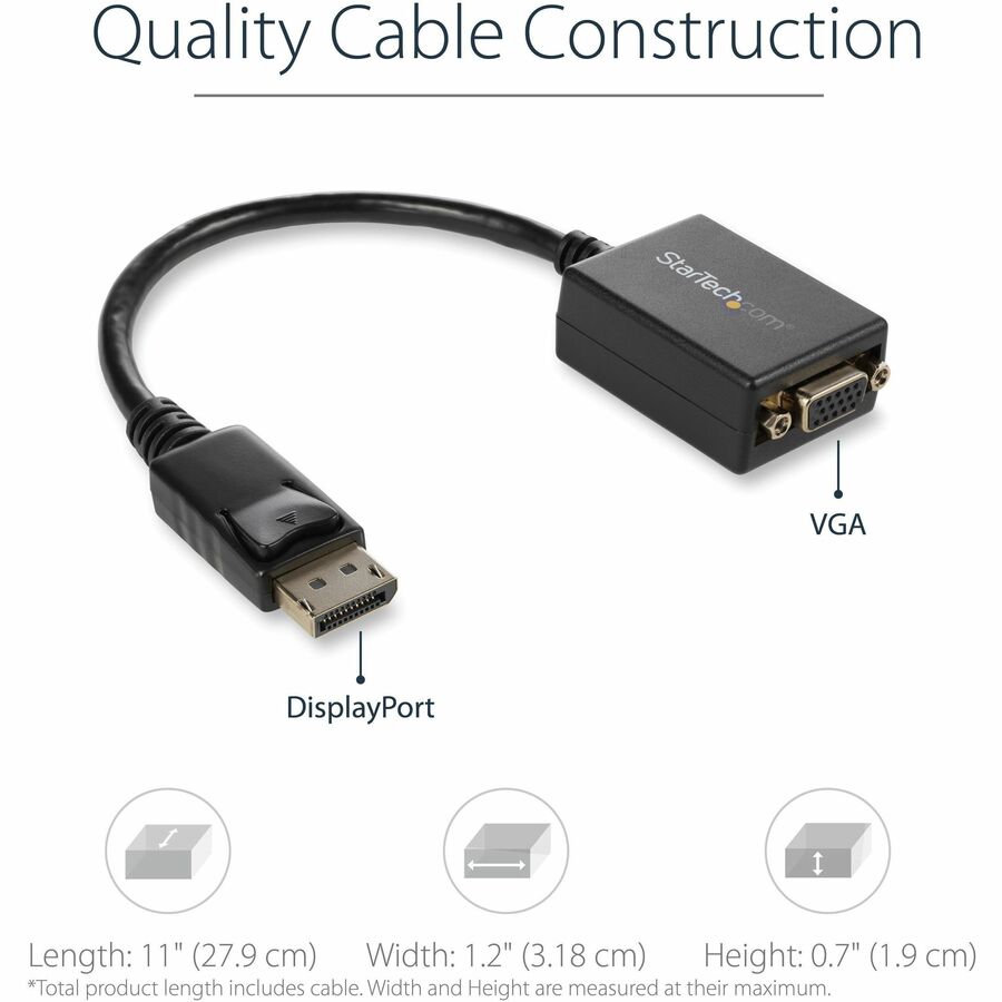 StarTech.com DisplayPort to VGA Adapter - Active 1080p Conversion for Legacy Monitors