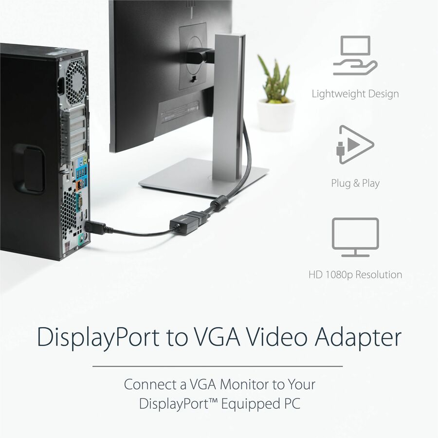 StarTech.com DisplayPort to VGA Adapter - Active 1080p Conversion for Legacy Monitors