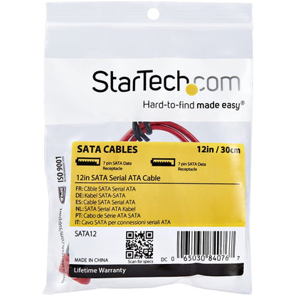StarTech.com 12-inch SATA Serial ATA Cable - High-Speed Data Transfer for Storage Devices