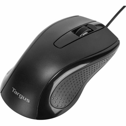 Targus 3-Button USB Full-Size Optical Mouse - Ergonomic Ambidextrous Design with 1000 DPI