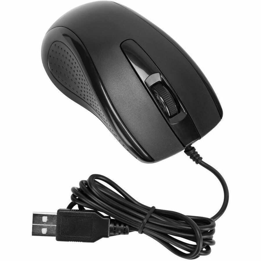 Targus 3-Button USB Full-Size Optical Mouse - Ergonomic Ambidextrous Design with 1000 DPI