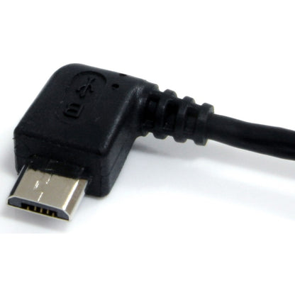 StarTech.com 1 ft USB A to Micro B Left Angle Data Transfer Cable - Durable and High-Speed USB 2.0 Connection