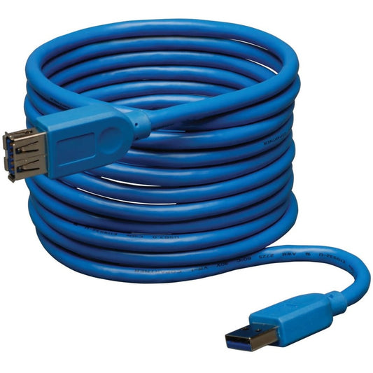Eaton Tripp Lite Series USB 3.0 A Male to Female Extension Cable - 10 ft, Blue