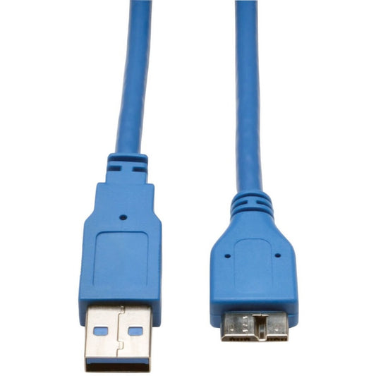 Eaton Tripp Lite Series USB 3.0 SuperSpeed Data Transfer Cable (A to Micro-B, 3 ft., Blue)
