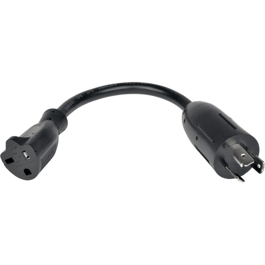 Eaton Tripp Lite Series P046-06N Power Cord Adapter - NEMA L5-20P to NEMA 5-20R, 6-Inch Black Heavy-Duty Plug Converter