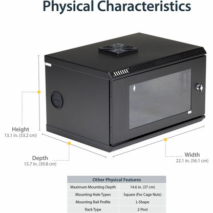 StarTech.com RK619WALL 6U Wall Mount Server Rack Cabinet with Acrylic Door