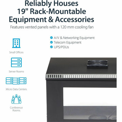 StarTech.com RK619WALL 6U Wall Mount Server Rack Cabinet with Acrylic Door