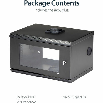 StarTech.com RK619WALL 6U Wall Mount Server Rack Cabinet with Acrylic Door