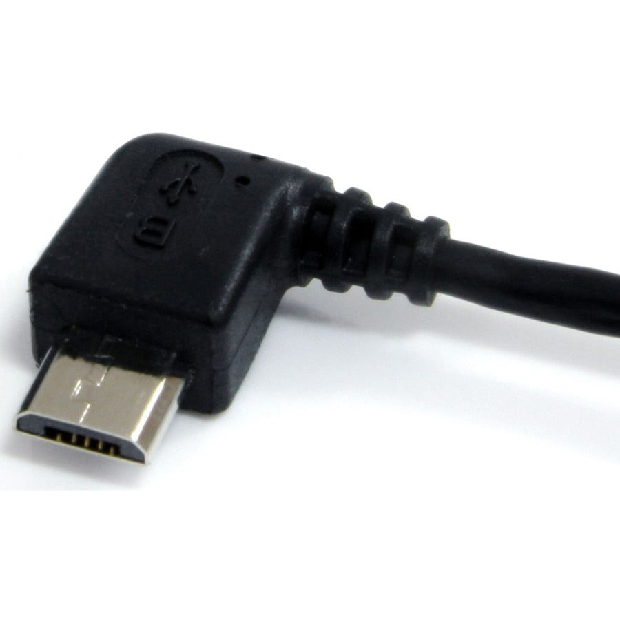 StarTech.com 6 ft Micro USB Cable - A to Left Angle Micro B for Data Transfer and Charging