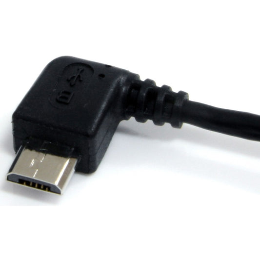 StarTech.com 6 ft Micro USB Cable - A to Left Angle Micro B for Data Transfer and Charging