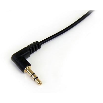 StarTech.com 1 ft Slim 3.5mm to Right Angle Stereo Audio Cable - M/M for iPhone, iPad, iPod